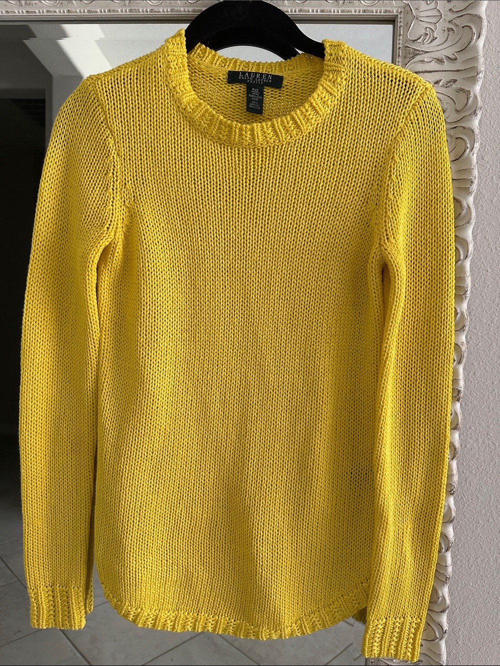 Lauren Ralph Lauren Bright Yellow Crewneck Sweater PXS